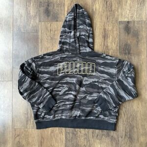 Puma Hoodie Camo Panel Logo Pullover Women's Large